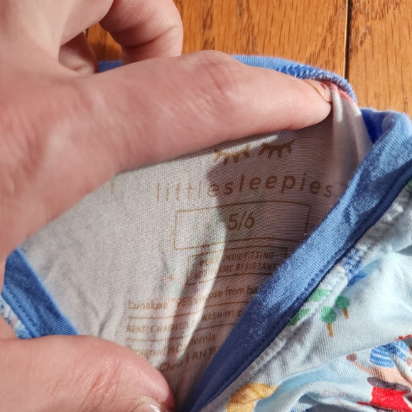 Little Sleepies Blue Trimmed Shirt - Picture 5 of 5